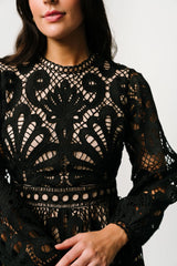 Eldora Lace Midi Dress | Black