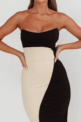 Regent Strapless Maxi Dress Black/Beige