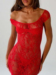 Kaelis Midi Dress Red