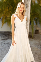 Blossoming Love Maxi Dress White