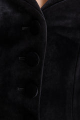 Friya | Black Velvet Sweetheart-Neck Tailored Mini Dress