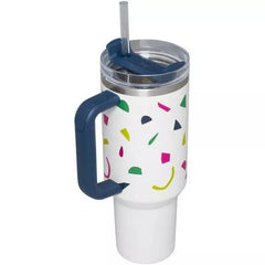 Stanley 40 oz Stainless Steel H2.0 Flowstate Quencher Tumbler Abstract Geos