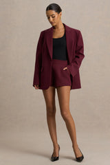 Lina | Burgundy Tailored Shorts
