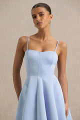Mally | Powder Blue Sweetheart A-Line Midi Dress