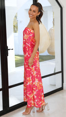 Miya Maxi Dress - Pink/Red Floral