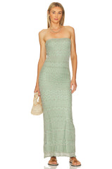 x REVOLVE Strapless Crochet Maxi Dress