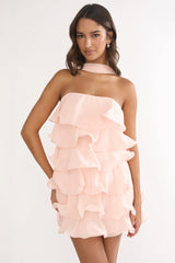 Love Note Strapless Layered Mini Dress Pink
