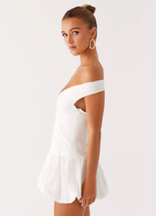 Endless Romance Off Shoulder Mini Dress - White