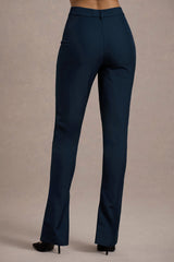 Wonder Woman | Navy High Waist Tailored Trousers With Hem Split