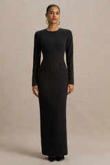 Vaila | Black High-Neck Maxi Dress