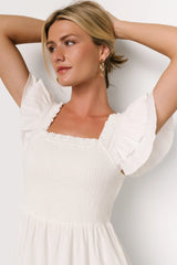 Jacie Smocked Midi Dress | White