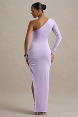 Astra | Lavender One-Shoulder Asymmetric Maxi Dress