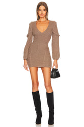 x REVOLVE Malina Deep V Neck Knit Dress
