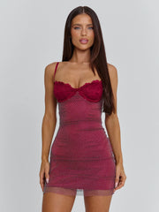 Bonjour Mini Dress Burgundy