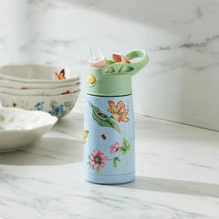 Butterfly Meadow Blue Stainless Kids Water Bottle