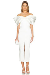 Bow Embellished Midi Dress