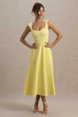Andromeda | Lemon Sweetheart Midi Dress