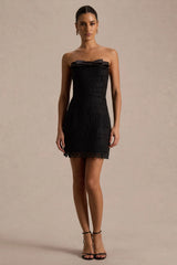 Kerry | Black Lace Bandeau Mini Dress