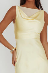 Venus Rising Sleeveless Cowl Neck Maxi Dress Butter