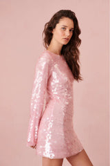 Annabella Sequin Bell Sleeve Mini Dress