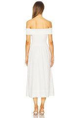 Mixed Media Off Shoulder Dress