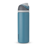 Owala FreeSip Insulated Stainless Steel Water Bottle with Straw for Sports and Travel, BPA-Free, 24-oz, Grey/Blue
