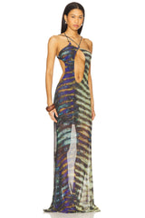 Strappy Maxi Dress With Trim