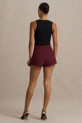 Lina | Burgundy Tailored Shorts
