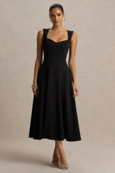 Andromeda | Black Sweetheart Midi Dress