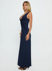 Frederica Plunge Maxi Dress Navy