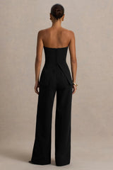 Zoey | Black Bandeau-Neck Jumpsuit