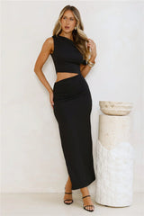 Elevated Everyday Off Shoulder Maxi Dress Black