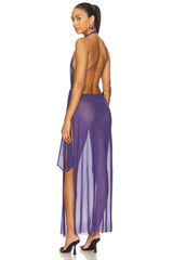 Halter Mesh Maxi Dress