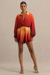 Gold Coast | Ombre Satin Shorts with Draw-String Detail