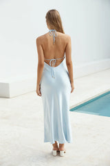 Clover Club Maxi Dress Blue