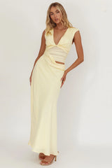Sun Gaze Sheer Ruched Waist Maxi Dress Butter