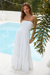 Bride To Be Strapless Maxi Dress White