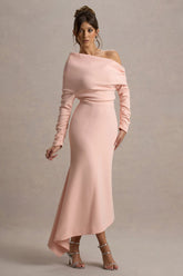 Lou | Pink One-Shoulder Asymmetric Maxi Dress