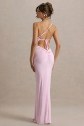 Dressing Up | Pink One Shoulder Maxi Dress With Open Back Detail
