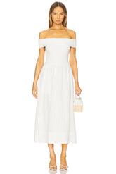 Mixed Media Off Shoulder Dress