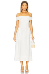 Mixed Media Off Shoulder Dress