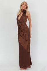 Easy Love Contrast Maxi Skirt Chocolate