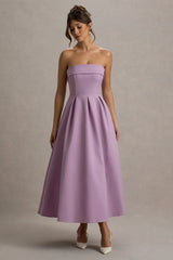 Annalise | Lilac Bandeau Skater Midi Dress
