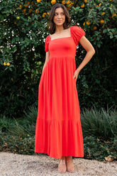 Ilona Maxi Dress | Cherry Red