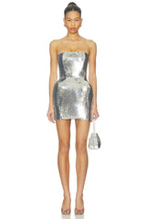 Sequin Padded Hip Mini Dress