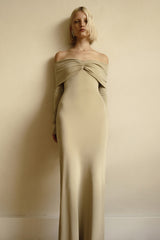 Matte Jersey Off Shoulder Maxi Dress