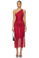 Polka Dot Asymmetric Dress