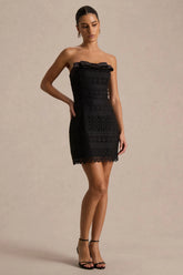 Kerry | Black Lace Bandeau Mini Dress