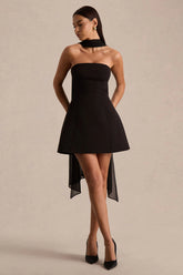 Noor | Bandeau-Neck Mini Dress With Scarf Detail