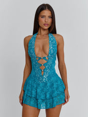 Jenna Mini Dress Teal